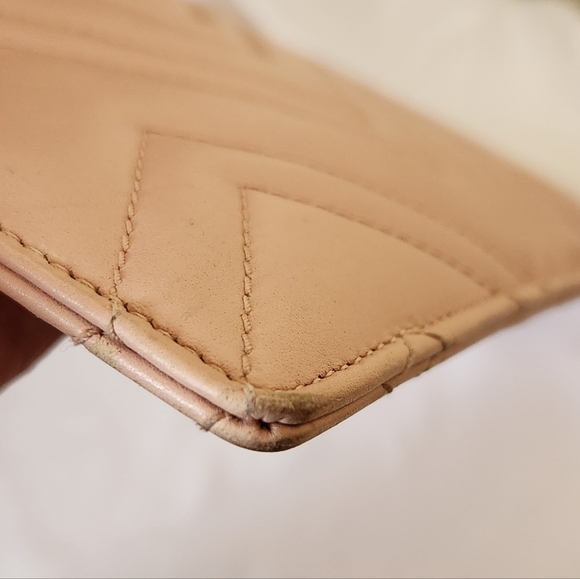 Gucci Marmont Pink Leather Large Pouch Clutch - Picture 8 of 12